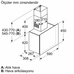 Siemens LC65FCJ20T 60 cm Beyaz Cam Davlumbaz